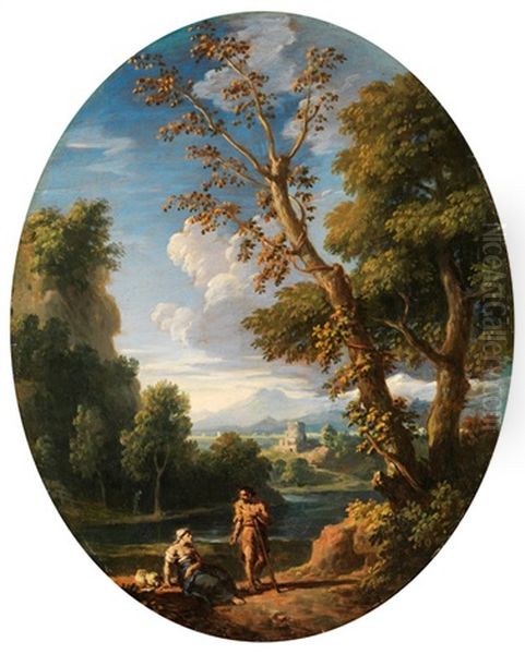 Flusslandschaft Oil Painting by Jan Frans van Bloemen