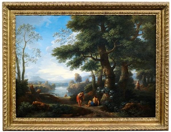 Arkadische Flusslandschaft Oil Painting by Jan Frans van Bloemen