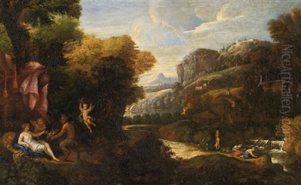 Landschaft Mit Mythologischer Szene Oil Painting by Jan Frans van Bloemen