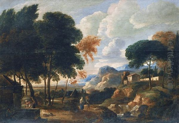 Italienate Landscape Oil Painting by Jan Frans van Bloemen