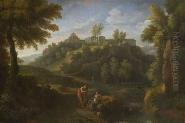 Sudliche Landschaft Mit Figurenstaffage Oil Painting by Jan Frans van Bloemen