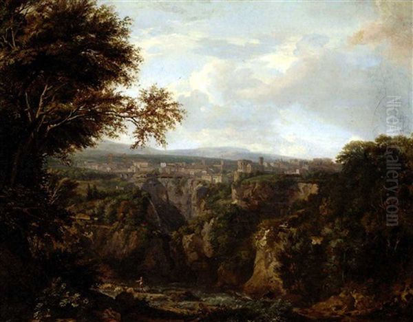 A View Of Tivoli Oil Painting by Jan Frans van Bloemen