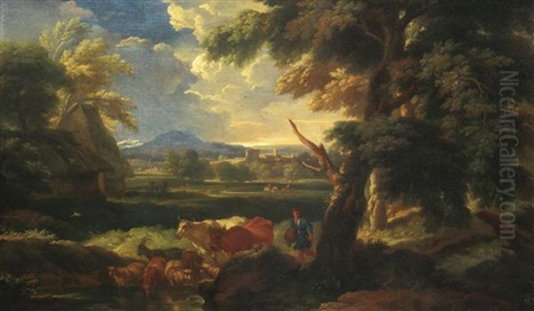 Italienische Landschaft Oil Painting by Jan Frans van Bloemen