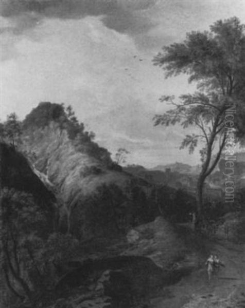 Sudliche Berglandschaft Oil Painting by Jan Frans van Bloemen