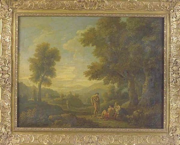 Bergers Dans Un Paysage Italianisant Oil Painting by Jan Frans van Bloemen