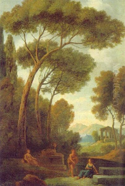 Ideale Landschaft Mit Rastenden Oil Painting by Jan Frans van Bloemen