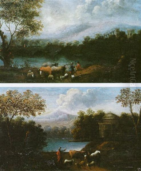 Scenes Pastorales Oil Painting by Jan Frans van Bloemen