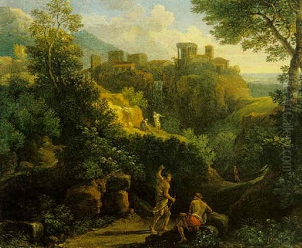 Landscape In The Environs Of Tivoli Oil Painting by Jan Frans van Bloemen