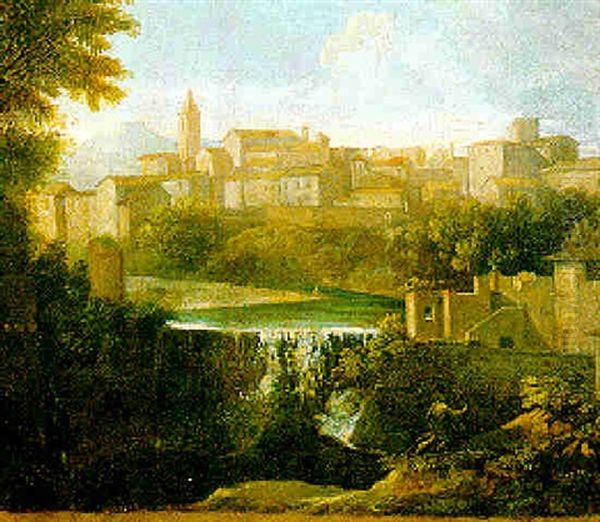 Borgo Della Campagna Romana Oil Painting by Jan Frans van Bloemen