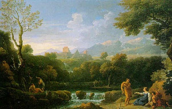 Paesaggio Classico Laziale Con La Piramide Cestia Oil Painting by Jan Frans van Bloemen