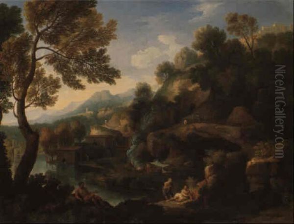 A Classical Landscape Oil Painting by Jan Frans van Bloemen