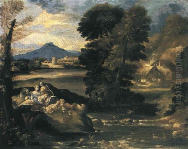 Schaferinnen Oil Painting by Jan Frans van Bloemen