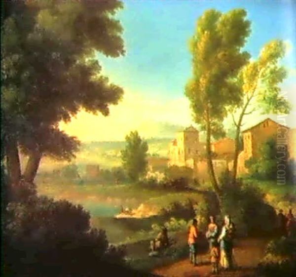 Ideale Landschaft Mit Figuren Oil Painting by Jan Frans van Bloemen