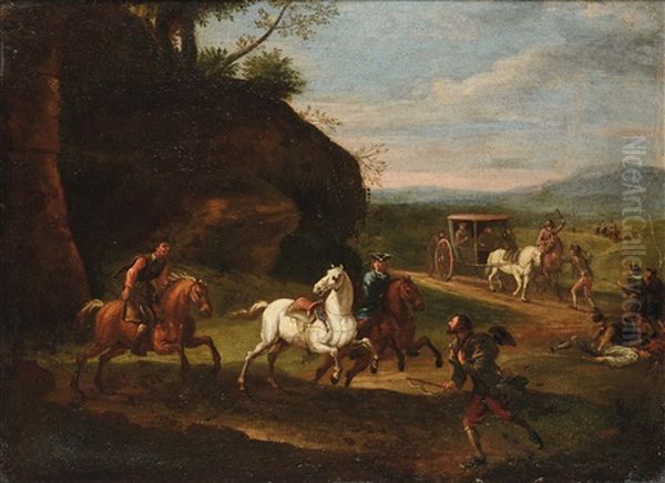 Battaglia Con Cavalieri Oil Painting by Pieter van Bloemen