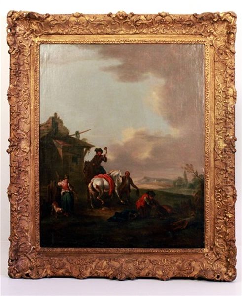 Halte De Cavalerie Oil Painting by Pieter van Bloemen