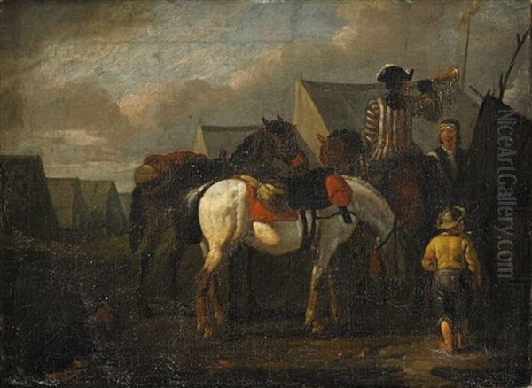 Le Trompette Oil Painting by Pieter van Bloemen