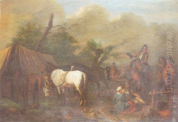 Campamento De Soldados Oil Painting by Pieter van Bloemen