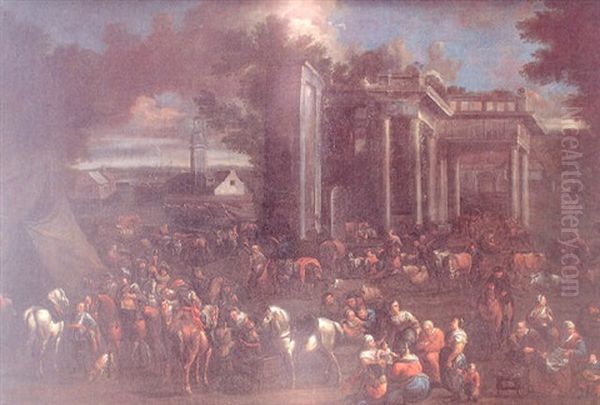 Mercado De Caballos Oil Painting by Pieter van Bloemen