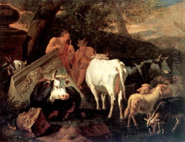 Argus And Jo Oil Painting by Pieter van Bloemen