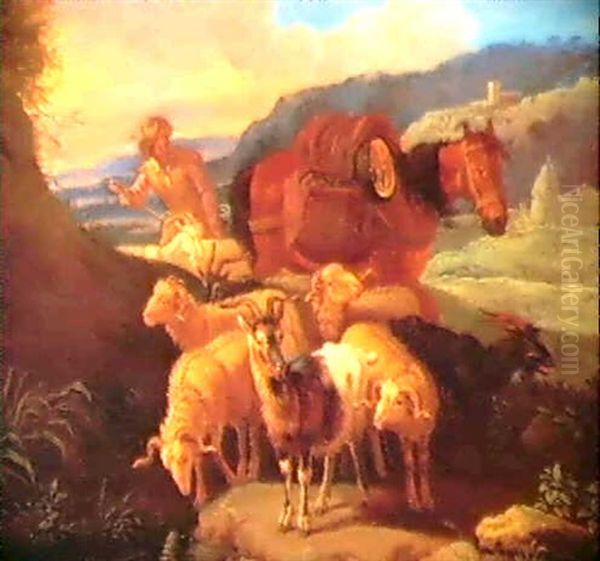 Paesaggi Con Animali E Mandriani Oil Painting by Pieter van Bloemen