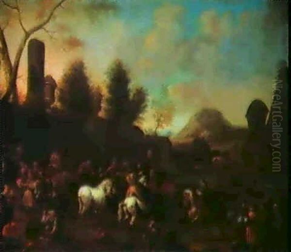 Lagerszene Oil Painting by Pieter van Bloemen