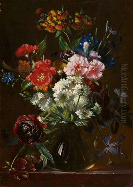 Floral Still Life Oil Painting by Arnoldus Bloemers