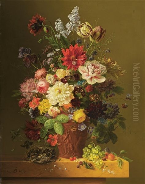 Blumenstillleben Oil Painting by Arnoldus Bloemers