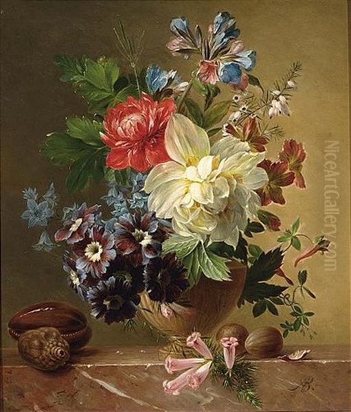 A Flower Still Life Oil Painting by Arnoldus Bloemers