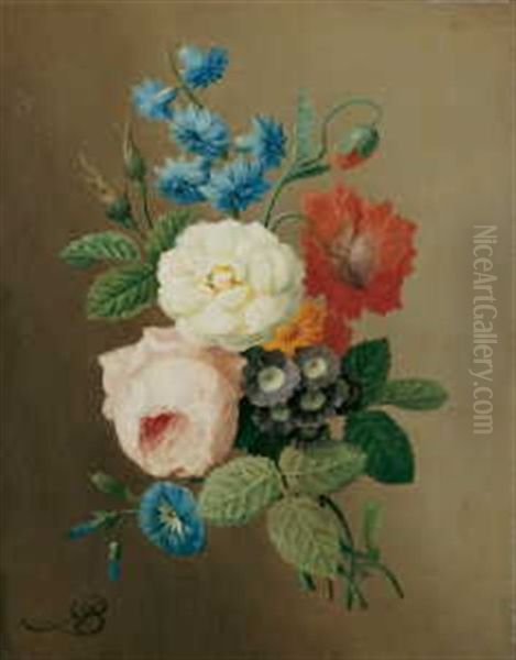 Blumengebinde Oil Painting by Arnoldus Bloemers