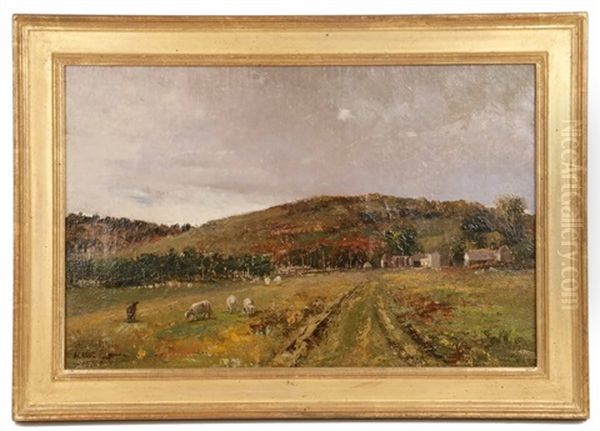 Sheep In Acadian Scene Oil Painting by Francois de Blois