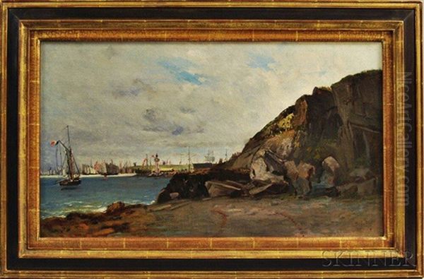 Cove With Lighthouse Oil Painting by Francois de Blois