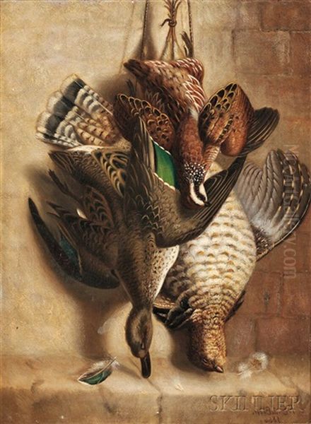 Hanging Game Birds Oil Painting by Francois de Blois