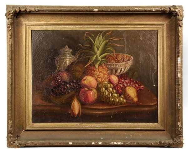 Still Life With Fruit And Glass Bowl Oil Painting by Francois de Blois