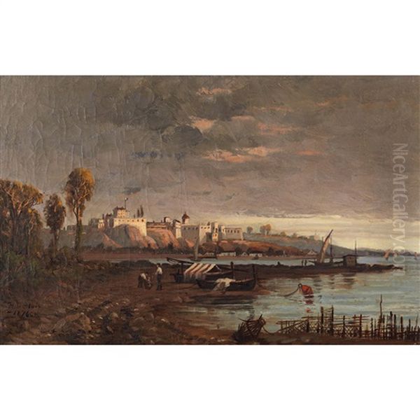 Evening Coastline Oil Painting by Francois de Blois