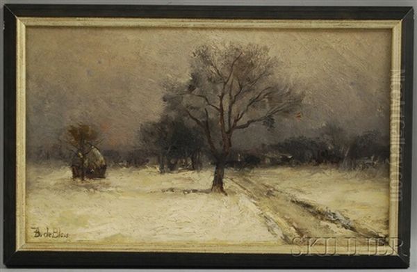 Snowy Winter Day Oil Painting by Francois de Blois