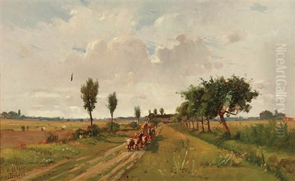 Hauling Hay Oil Painting by Francois de Blois