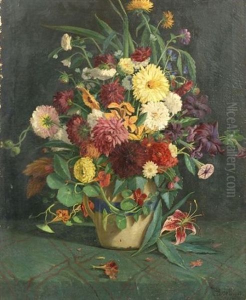 Arrangement Of Summer Flowers Oil Painting by Francois de Blois