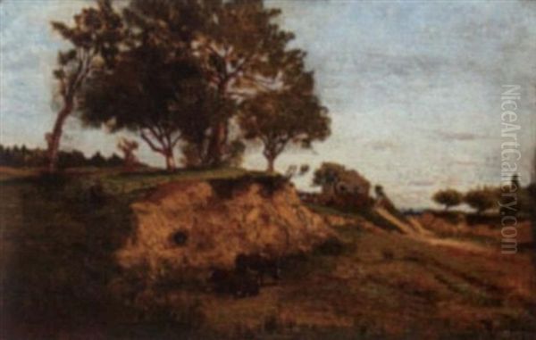 Landscape With Cows Oil Painting by Francois de Blois