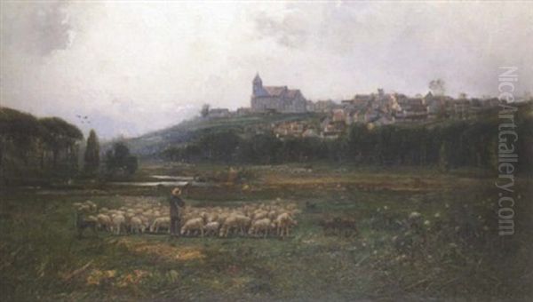 The Village Of Clermount At Sunrise Oil Painting by Francois de Blois