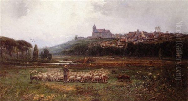 The Village Of Clermount At Sunrise Oil Painting by Francois de Blois