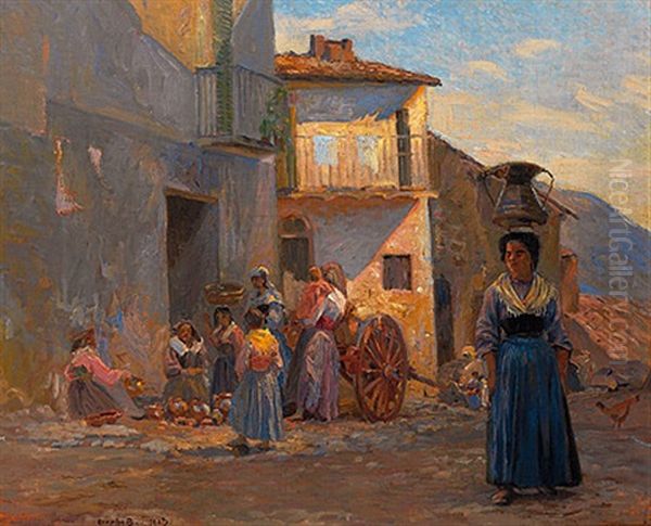 Civita Di Antonio Oil Painting by Gerhard Lichtenberg Blom