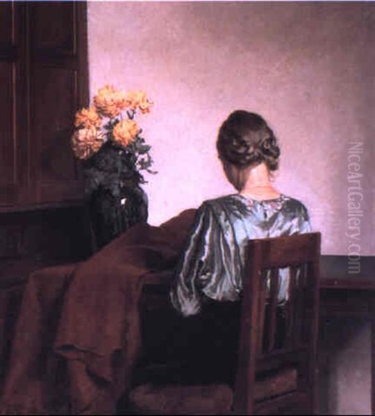 The Seamstress Oil Painting by Gustav Vilhelm Blom