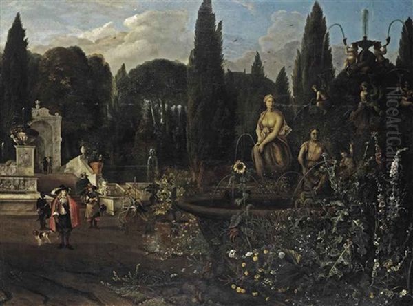 The Farnese Gardens, Rome Oil Painting by Jan Blom