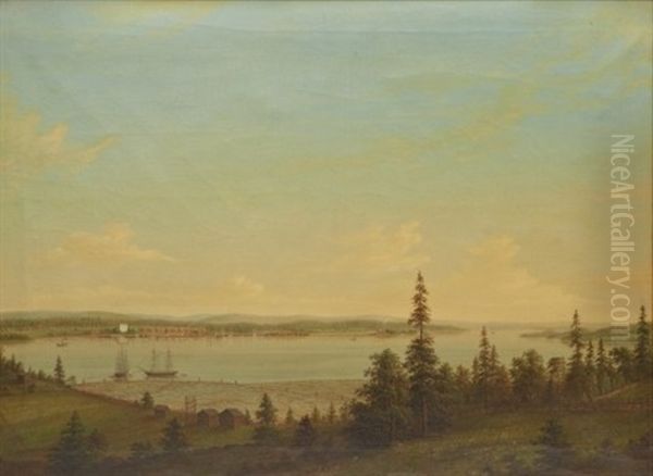 Klingerfjarden, Timra Oil Painting by Albert Blombergsson