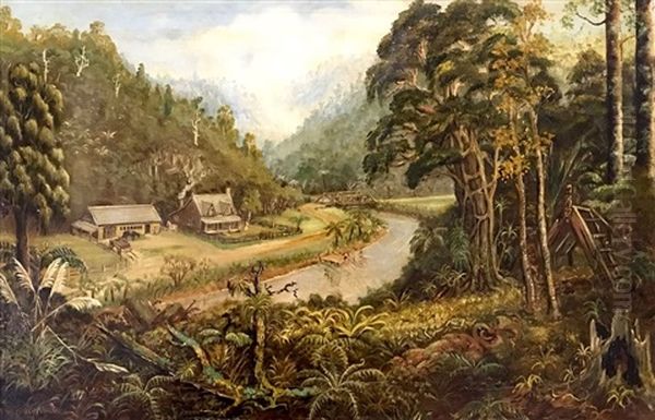 Flour Mill, Waitakare's Oil Painting by Charles Blomfield