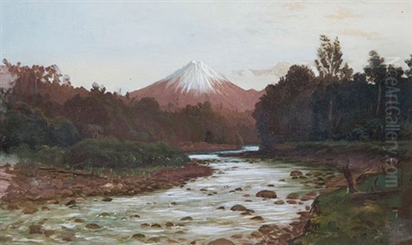 Mt Egmont Oil Painting by Charles Blomfield