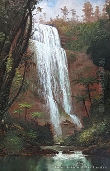 Whangarei Falls Oil Painting by Charles Blomfield