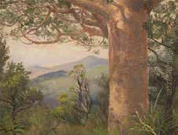 Kauri Forest Oil Painting by Charles Blomfield