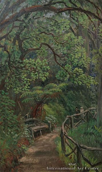 Afternoon Stroll, Gillies Park, Parnell Oil Painting by Charles Blomfield