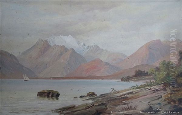 Lake Wakatipu Oil Painting by Charles Blomfield